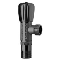 ΔΙΑΚΟΠΤΗΣ ΓΩΝΙΑΚΟΣ 1/2''x1/2'' ΠΕΡΙΣΤΡΟΦΙΚΟΣ PREMIUM ΜΑΥΡΟΣ ΣΑΤΙΝΕ ΒΟΛΑΝ Art. 0261/1BL CHERBROS